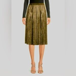 ST. JOHN Metallic Foil Pleated Skirt size medium